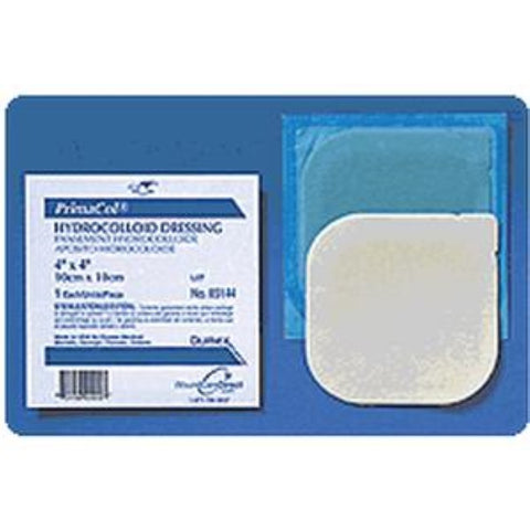 Derma Sciences Primacol Bordered Hydrocolloid Wound Dressing, 8" x 8", Sterile, Transparent, Film Backing, Tapered Edge