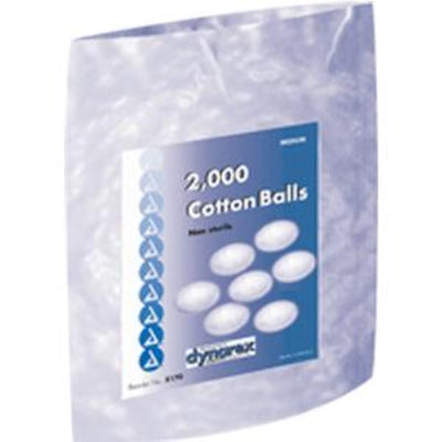 Dynarex Cotton Balls Medium, Non-Sterile, Pack of 2000