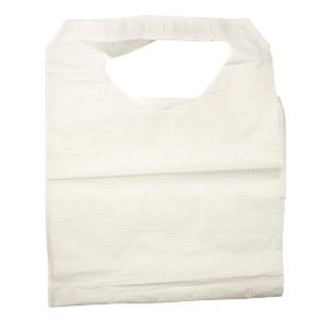 Dynarex Adult Lap Bibs with Tie-On 16" x 33" 1-Ply Tissue/Poly Construction, Pack of 300, 4405