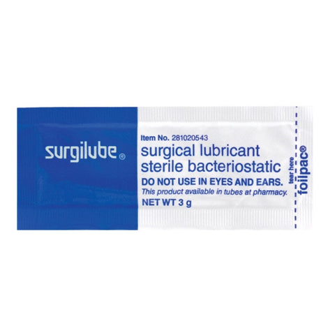 Surgilube Surgical Lubricant 3 gram Foilpac, Sterile, Bacteriostatic