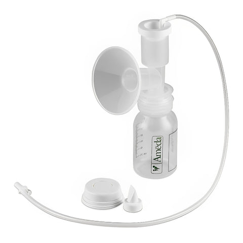 Ameda Portable One-Hand Manual Breast Pump with Single Hygienikit Milk Collection, Lightweight, Sterile