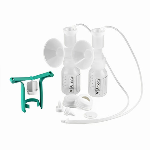 Ameda Portable One-Hand Manual Breast Pump with Dual Hygienikit Milk Collection, Lightweight, Sterile