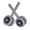 Drive Medical Bariatric Walker Wheels with Two Sets of Rear Glides 5" Silver Vein with Gray Wheels