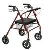 Drive Medical Go-Lite Bariatric Steel Rollator Red, 29" L x 30" W x 39" H