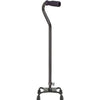 Drive Quad Cane with Small Base Chrome, Vinyl Contoured Grip, 300 lb. Weight Capacity, Height Adjustable 30" to 39"