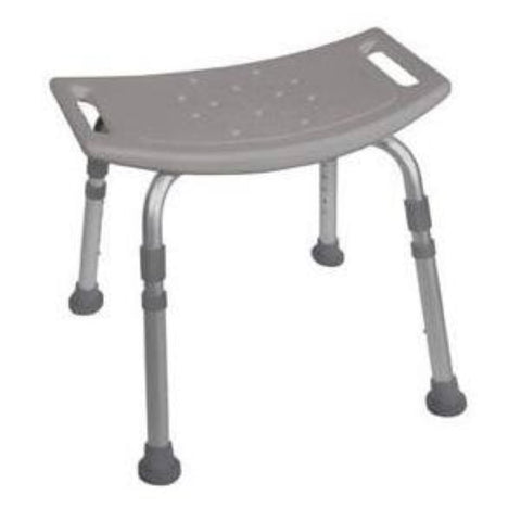 Drive Medical Deluxe K.D. Aluminum Bath Bench without Tool-free Removable Back 19-3/4" H x 20" W x 17" D, Grey, 400 lb Weight