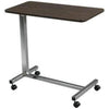 Drive Medical Non-Tilt Overbed Table, Walnut Color, 15" x 30" Table Top, Raised or Lowered 28" to 45", 2" Swivel Casters