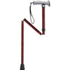 Drive Medical Aluminum Folding Cane with Gel Grip Red Crackle, 32" to 36" H Handle, 3/4" W Tubing