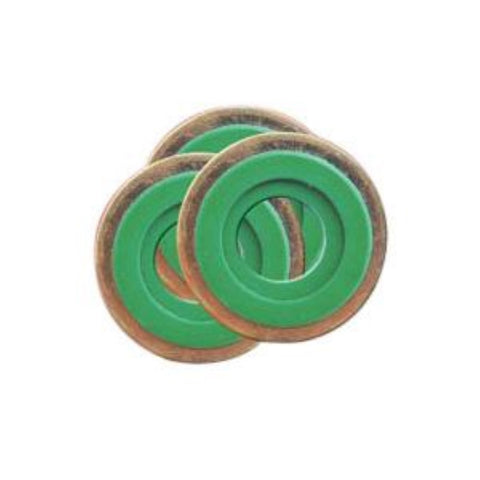 AG Industries Sure Seal Washer, Brass and Green Viton, Pack of 50, AG86065
