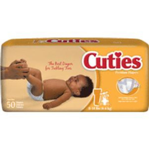 First Quality Cuties Baby Ultra-Absorbent Diaper, Adjustable Grip Tabs, Size 1, 8 to 14 lb, CR1001