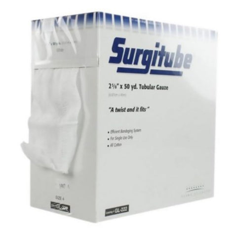 Derma Sciences Surgitube Tubular Gauze Bandage for Arms, Lower Leg, Size 4, 2-5/8" x 50 yds, White