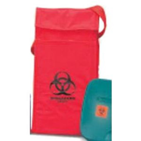 Hopkins Medical Products Biohazardous Transport Insulated Bag, 6-3/4" x 5-3/4" x 10", Leakproof, Velcro Closure on Flap