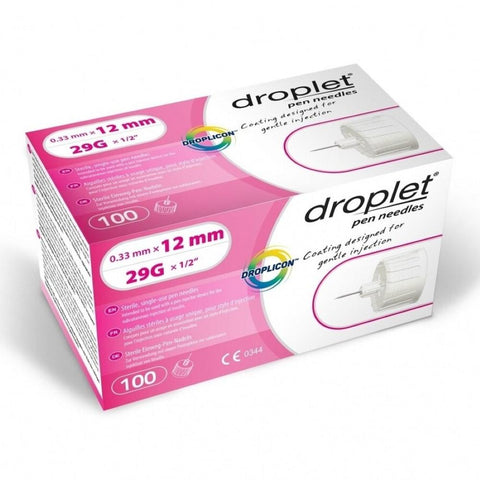 HTL-Strefa Droplet 29G (0.33mm) 1/2in (12.7mm) 100 U100 Insulin Pen Needles, 8308