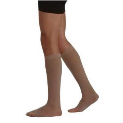 Juzo Varin Knee-High Specialty Compression Stockings, Open Toe, Unisex, Latex-Free, Beige, Size 3 Regular