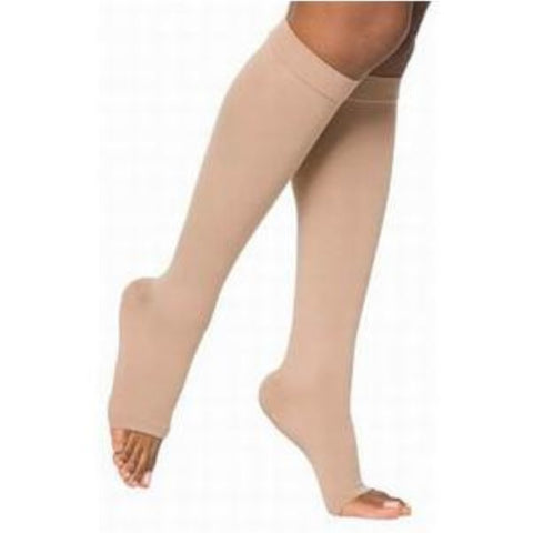 Juzo Varin Knee-High Compression Stockings Size 3 Regular, 30 to 40 mmHg Compression, Beige, Open Toe