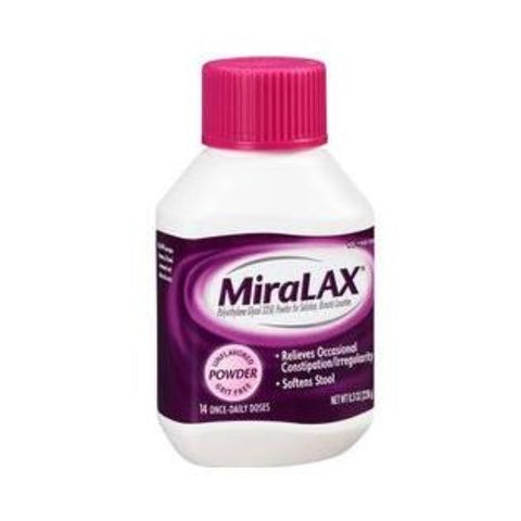 Bayer Miralax Laxative Powder for Gentle Constipation Relief, 8.3oz, White, 0585