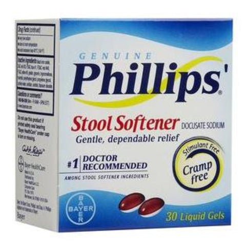 Bayer Phillips's Stool Softener Liquid Gel Laxative Drug, Pack of 30, 7235