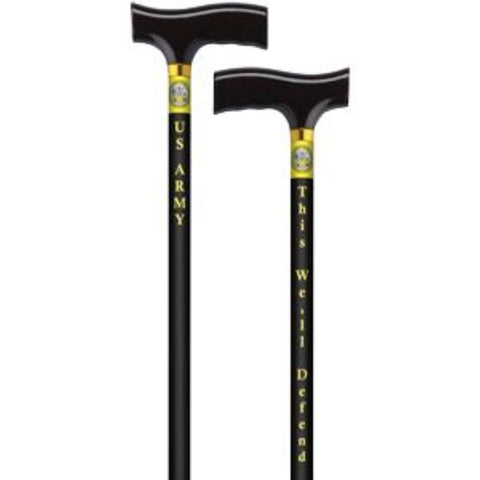 Alex Orthopedic Straight Cane with Fritz Handle US Army, 31" to 40" Adjustable Height, 300 lb. Weight Capacity