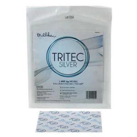 Milliken Healthcare AFM Ag Antimicrobial Wound Contact Layer Dressing 6" x 6" with Active Fluid Management and SelectSilver Silver Ion Technology, Flexible