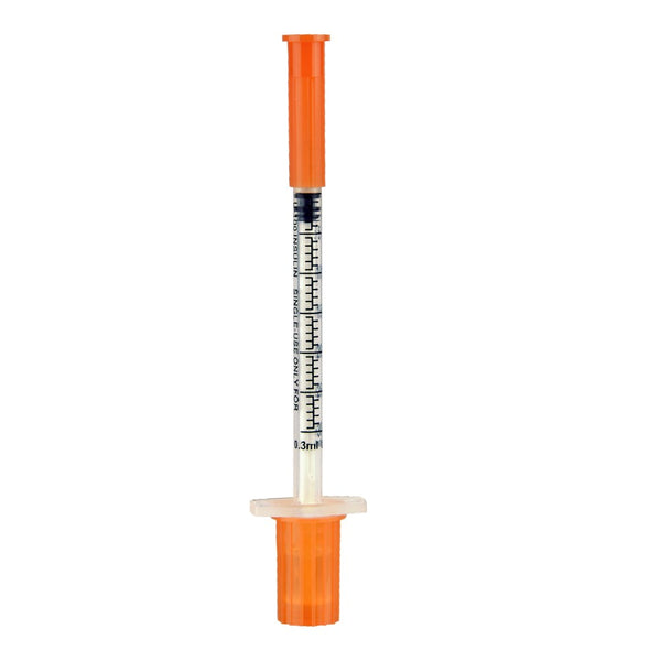 Pharma Supply Advocate U100 Half-Unit Insulin Syringe 31G (0.25mm) 5/16in (8mm) 3/10cc (0.3mL)