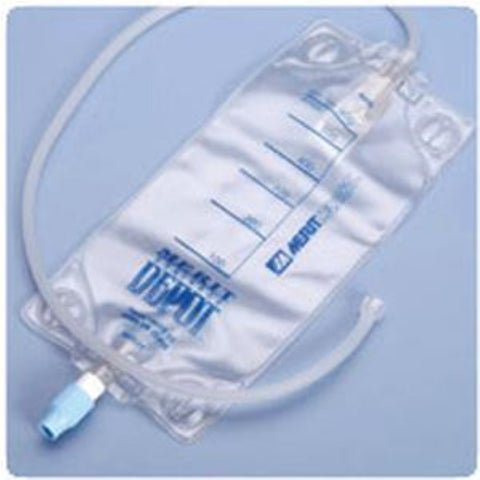 Merit Medical Systems Drainage Depot with Clear Bag, 600mL, Twist Drain Valve