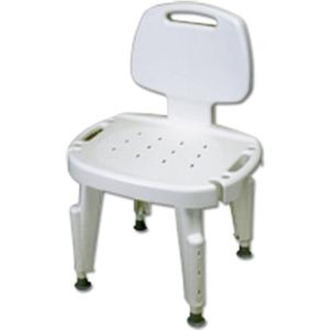 Maddak Inc Bath Safe Adjustable Shower Seat with Back, No Arms, Weight Capacity 300 lb