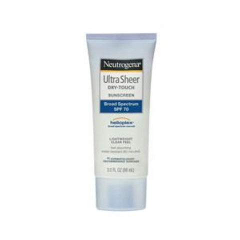 Cardinal Health Neutrogena Ultra Sheer Dry-Touch Sunscreen SPF70, Non-Comedogenic and PABA-Free, 68770