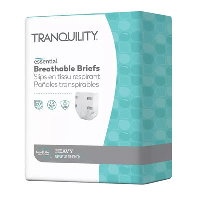 Tranquility Essential Breathable Briefs, Heavy Absorbency, Leakage Control and Odor Reduction