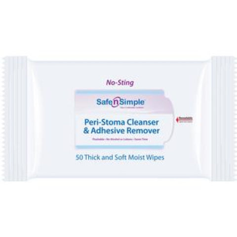 Safe N Simple Peri-Stoma Cleanser & Adhesive Remover Wipes