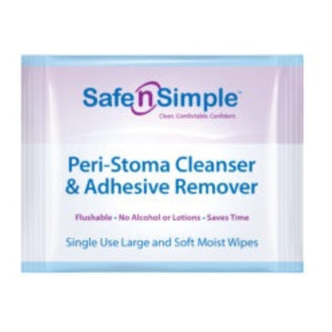 Safe N Simple Peri-Stoma Cleanser & Adhesive Remover Wipes
