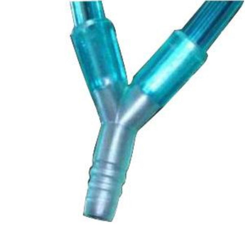 Salter Labs "Y" Connector, with Two (2) 7Ft Bonded Green Tubes with Ribbed End Fittings