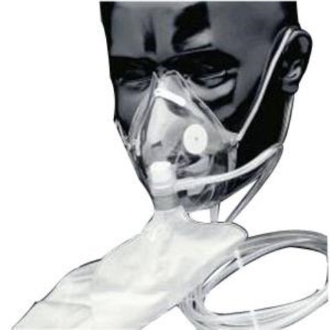 Salter Labs Elongated High Concentration Non-Rebreathing Mask Transparent, Soft Anatomical Shape, Elastic Headstrap, Without Safety Vent or Safety Tube