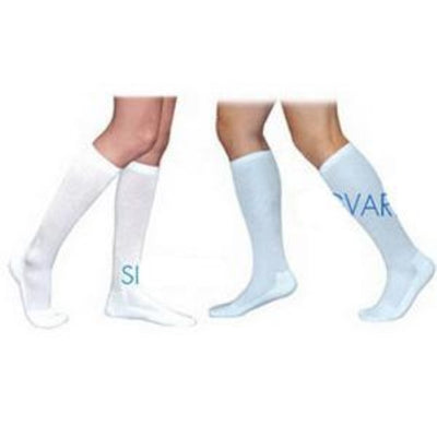 Sigvaris Cotton Comfort Men's Knee High Compression Stockings Medium Long, White, Closed Toe, Latex-free
