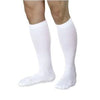 Sigvaris Cushioned Cotton Men's Calf-High Compression Stockings Large Long, 20 to 30 mmHg Compression Size, White