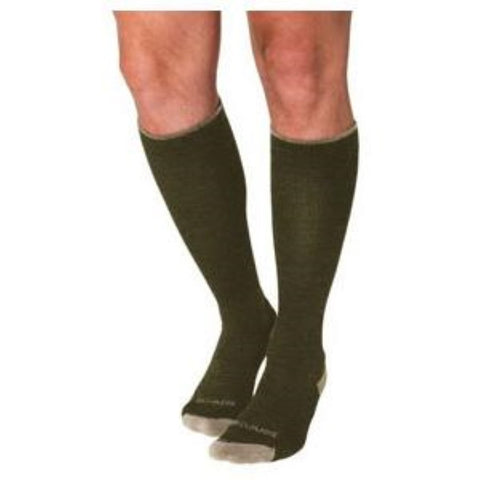 Sigvaris Merino Outdoor Calf High Compression Socks Medium, 15 to 20 mmHg Compression, Olive