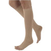 Sigvaris Natural Rubber Calf-High Compression Stockings, Open Toe, Medium Long, Beige