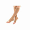 Sigvaris EverSheer Women's Calf-High Compression Stockings, Suntan, Open Toe, Medium Short