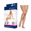 Sigvaris EverSheer Women's Thigh-High Compression Stockings with Lace Grip-Top, Open Toe, Medium Short, Natural