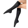 Sigvaris Soft Opaque Women's Calf-High Compression Stockings, Black, Closed Toe, Small Long