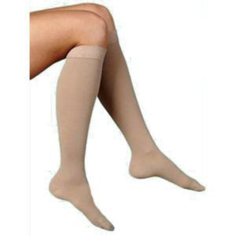Sigvaris Select Comfort Women's Calf-High Compression Stockings Medium Short, Closed Toe, Natural