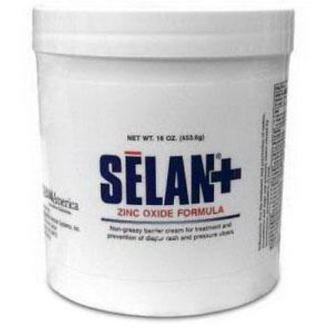 Span Amercia Medical Selan Plus Zinc Oxide Barrier Cream 16 oz. Jar, Fragrance-free, Latex-free