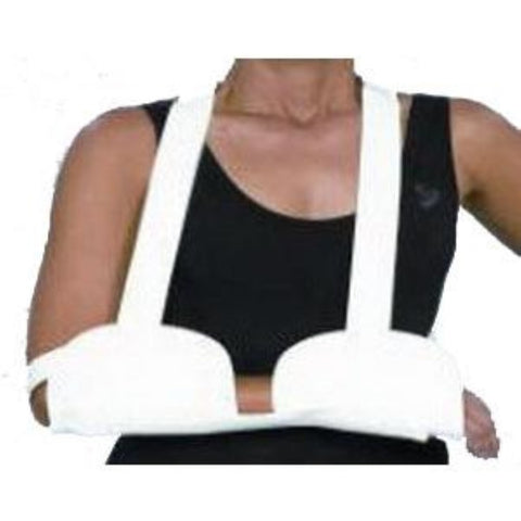 Scott Specialties Economy Hemi-Sling Left or Right Arm Universal, White Cotton Flannel Cuffs with 1-1/2" W Straps, Fully Adjustable with Slide Buckles, Adjustable Straps On Cuffs Close with Hook and Loop