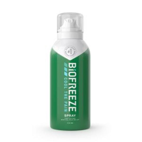 Theraband Biofreeze Pain Relieving 360 Degree Spray, Fast-Acting Menthol Formula, 3 oz, 13454