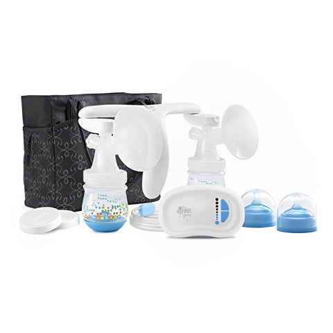 Tomy The First Years Quiet Expressions Double Electric Breast Pump with Tote Bag, Lightweight, Quiet Pump with 8 Adjustable Levels