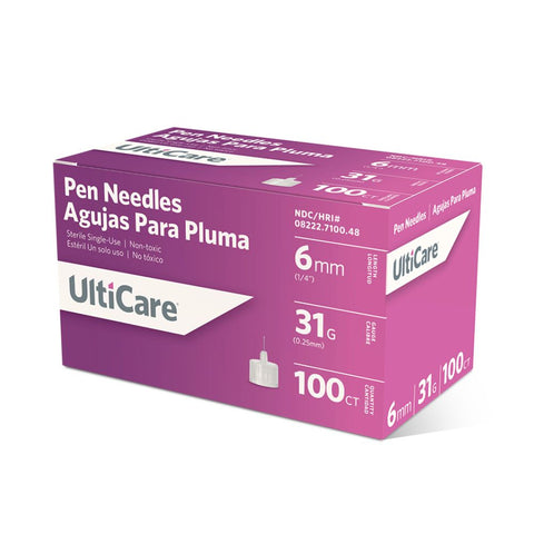 Ultimed UltiCare 31G (0.25mm) 1/4in (6.35mm) 90 U100 Insulin Mini Pen Needles, 71000