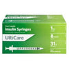 Ultimed UltiCare 31G 5/16in (8mm) 1cc (1mL) U100 Insulin Syringes, 31 Gauge (0.25mm), 91002