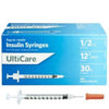 Ultimed UltiCare 30G 1/2in (12.7mm) 1/2cc (0.5mL) U100 Insulin Syringes, 30 Gauge (0.30mm), 91004