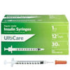 Ultimed UltiCare 30G 1/2in (12.7mm) 1cc (1mL) U100 Insulin Syringes, 30 Gauge (0.30mm), 91005