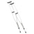 Cardinal Health Push Button Axillary Youth Crutches, Adjustable 54" - 62", Aluminum, 300 lb Weight Capacity