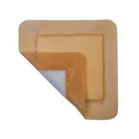 Cardinal Health Essentials Silicone Adhesive Border Foam Dressing, 4" x 4" with 3" x 3" Silicone Coated Pad